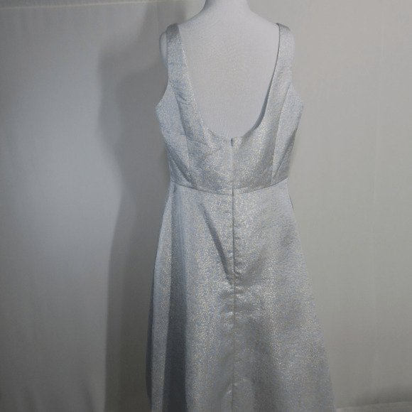 DESSY COLLECTION Park Avenue Brocade Cloudy Gold Shimmer High Low Dress Size 14 - Picture 4 of 8